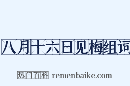 八月十六日见梅组词是什么意思的图片